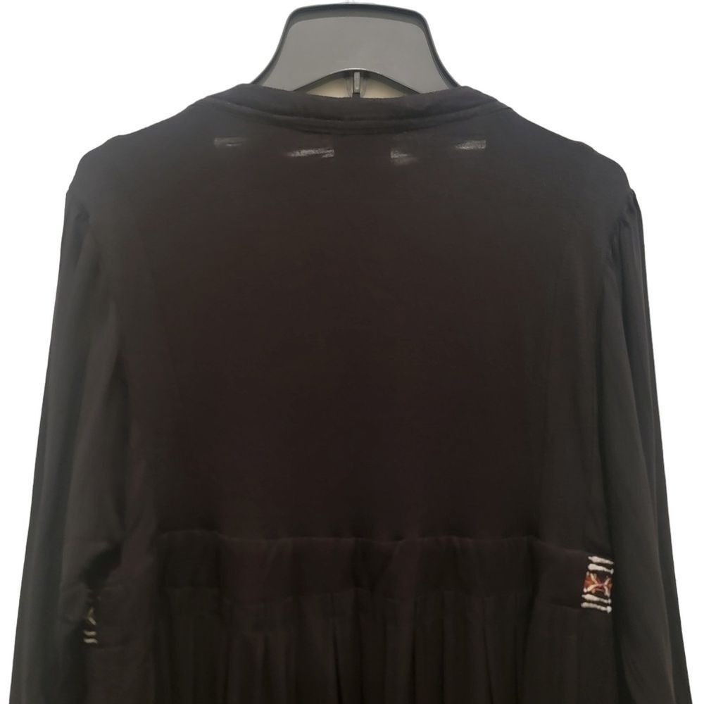 Knox Rose Small Boho Embroidered Peasant Cottage Floral Longsleeve‎ Flowy Top - Picture 4 of 12